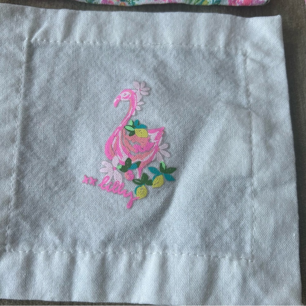 Lilly Pulitzer Fruity  Flamingo Cocktail Napkins Set of 4 - Picture 2 of 7